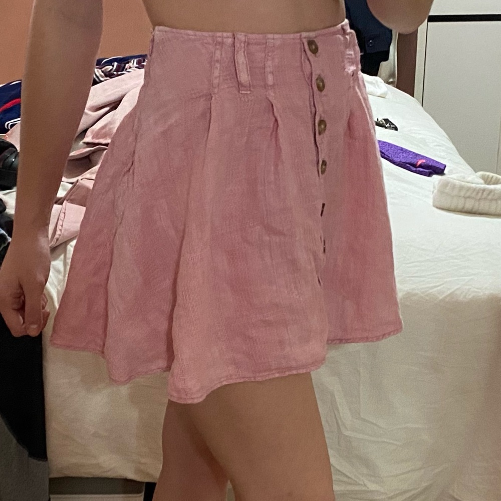FREE PEOPLES PINK SKIRT WITH SHORTS UNDER